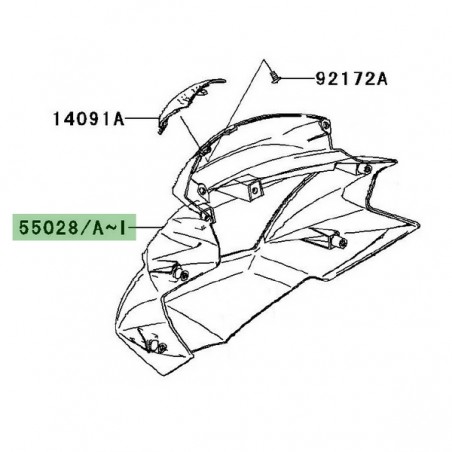 Tête de fourche peinte Kawasaki Z750 (2007-2012) | Moto Shop 35