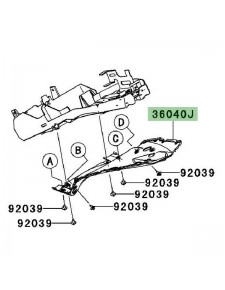 Passage de roue Kawasaki Z750 (R) (2007-2012) | Réf. 3604000796Z