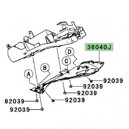 Passage de roue Kawasaki Z750 (R) (2007-2012) | Réf. 3604000796Z