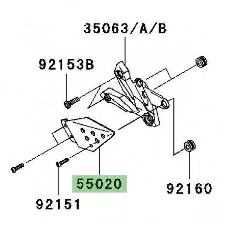 Protection de talon gauche Kawasaki Z750 (2007-2012) | Réf. 550200237