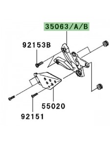 Platine repose-pieds avant Kawasaki Z750 (2007-2012)