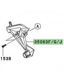 Platine repose-pieds arrière gauche Kawasaki Z750 (2007-2012) | Moto Shop 35