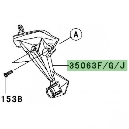 Platine repose-pieds arrière gauche Kawasaki Z750 (2007-2012) | Moto Shop 35