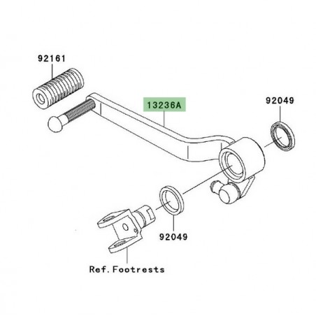 Sélecteur de vitesse Kawasaki Z750 (2007-2012) | Réf. 132360142
