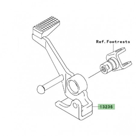 Pédale de frein arrière Kawasaki Z750 (2007-2012) | Réf. 132360143