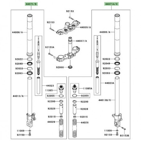 Bras de fourche Kawasaki Z750 (2007-2012) | Moto Shop 35