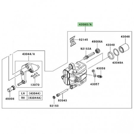 Étrier de frein avant Kawasaki Z750 (2007-2012) | Moto Shop 35