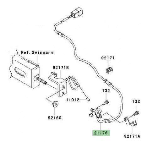 Câble ABS roue arrière Kawasaki Z750 (2007-2012) | Réf. 211760084
