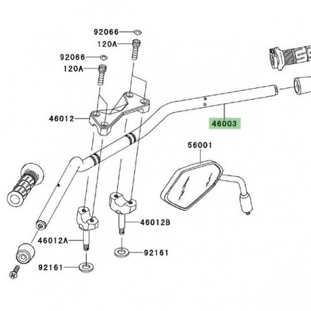 Guidon Kawasaki Z750 (2007-2012) | Réf. 4600301504P
