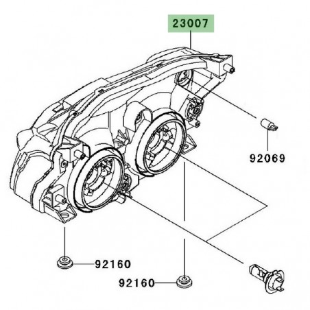 Optique avant Kawasaki Z750 (2007-2012) | Réf. 230070079