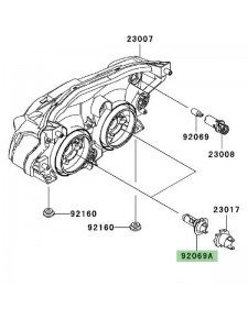 Ampoule H7 (12V/55W) optique avant Kawasaki Z750 (2007-2012) | Réf. 920690053