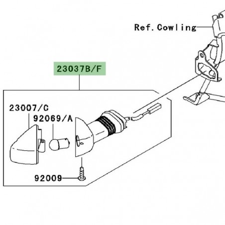 Clignotant avant gauche Kawasaki Z750 (2007-2012) | Moto Shop 35