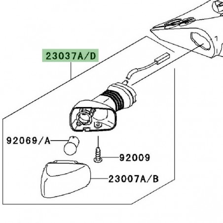 Clignotant arrière gauche Kawasaki Z750 (2007-2012) | Moto Shop 35