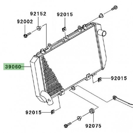 Radiateur Kawasaki Z750 (2007-2012) | Réf. 390600034