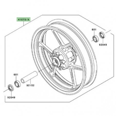 Jante avant Kawasaki Z750 (2007-2012) | Moto Shop 35