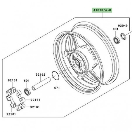 Jante arrière Kawasaki Z750 (2007-2012) | Moto Shop 35