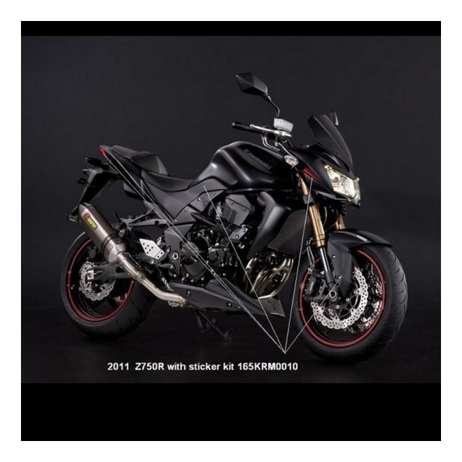 Kit autocollants carbone Kawasaki Z750R (2011-2012) | Réf. 165KRM0010