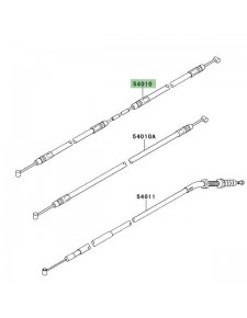 Câble de fermeture de selle avant Kawasaki Z750R (2011-2012) | Réf. 540100047