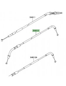 Câble d'ouverture des gaz Kawasaki Z750R (2011-2012) | Réf. 540120304