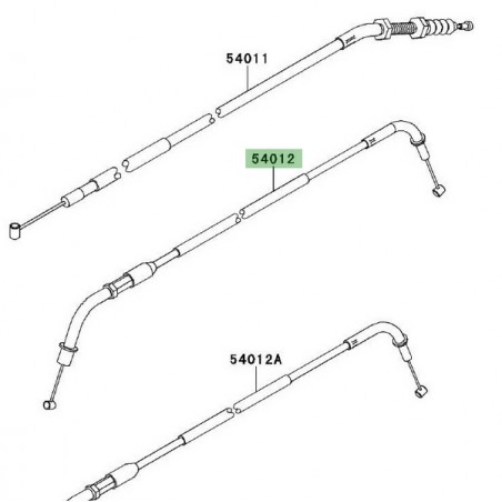 Câble d'ouverture des gaz Kawasaki Z750R (2011-2012) | Réf. 540120304