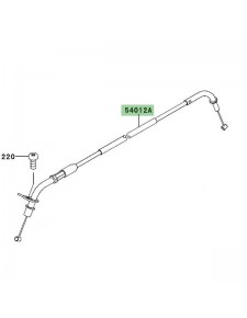 Câble fermeture des gaz Kawasaki Z750R (2011-2012) | Réf. 540120305