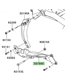 Support moteur arrière gauche Kawasaki Z750R (2011-2012) | Réf. 32190025021