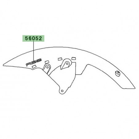 Autocollant "ABS" garde-boue avant Kawasaki Z750R (2011-2012) | Moto Shop 35
