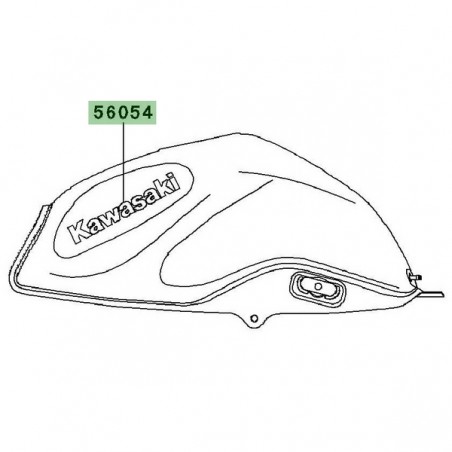 Autocollant "Kawasaki" réservoir Kawasaki Z750R (2011-2012) | Réf. 560540738