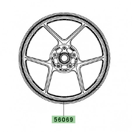 Liseré de jante avant Kawasaki Z750R (2011-2012) | Réf. 560691098
