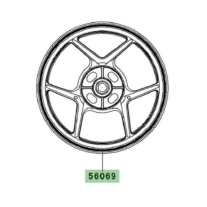 Liseré de jante arrière Kawasaki Z750R (2011-2012) | Réf. 560691098