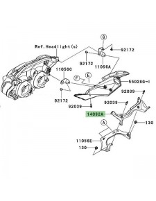 Entourage compteur Kawasaki Z750R (2011-2012) | Réf. 140920818