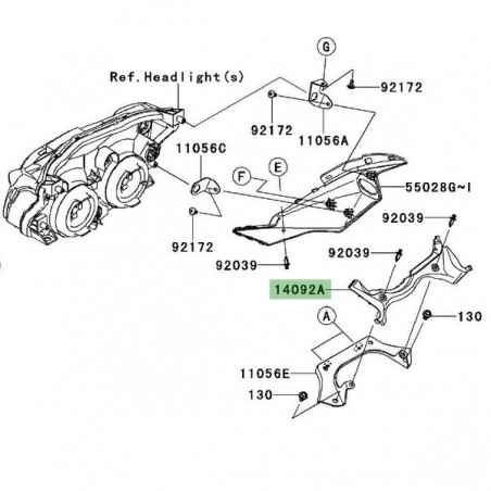 Entourage compteur Kawasaki Z750R (2011-2012) | Réf. 140920818