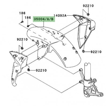 Garde-boue avant Kawasaki Z750R (2011-2012) | Moto Shop 35