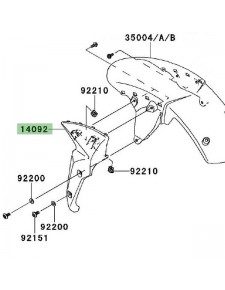 Flanc gauche garde-boue avant Kawasaki Z750R (2011-2012) | Réf. 140920221