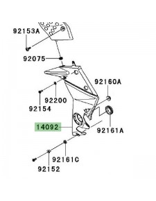 Cache pivot gauche Kawasaki Z750R (2011-2012) | Réf. 1409202256Z