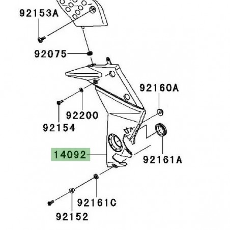 Cache pivot gauche Kawasaki Z750R (2011-2012) | Réf. 1409202256Z