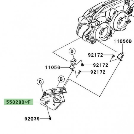 Flanc gauche tête de fourche Kawasaki Z750R (2011-2012) | Moto Shop 35