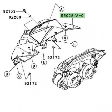 Tête de fourche Kawasaki Z750R (2011-2012) | Moto Shop 35
