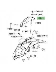 Saute vent Kawasaki Z750R (2011-2012) | Réf. 140920223