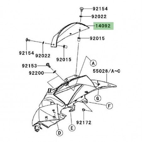 Saute vent Kawasaki Z750R (2011-2012) | Réf. 140920223