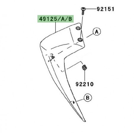 Écope de radiateur gauche Kawasaki Z750R (2011-2012) | Moto Shop 35