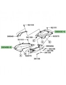 Coque arrière peinte Kawasaki Z750R (2011-2012) | Moto Shop 35