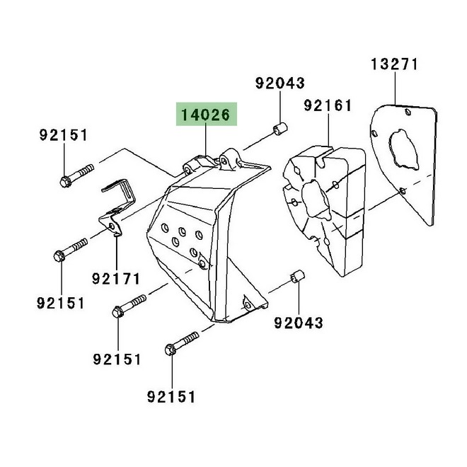 Carter pignon de sortie de boîte Kawasaki Z750R (2011-2012) | Réf. 140260089