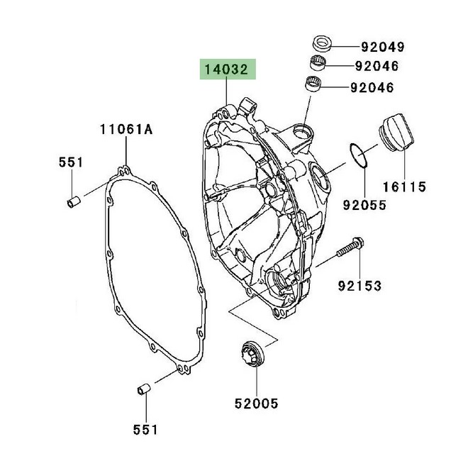 Carter d'embrayage Kawasaki Z750R (2011-2012) | Réf. 140320559