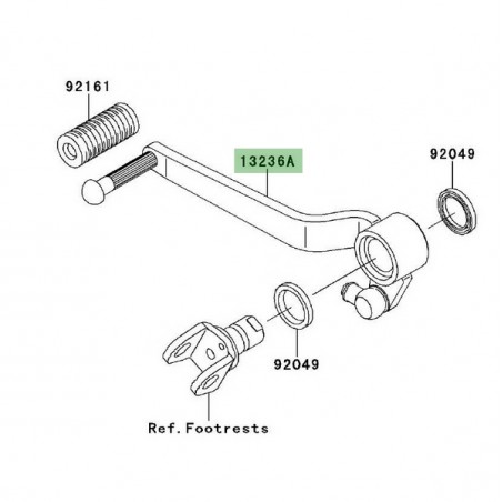 Sélecteur de vitesse Kawasaki Z750R (2011-2012) | Réf. 132360711