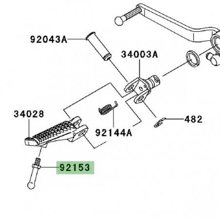 Téton de repose-pieds avant Kawasaki Z750R (2011-2012) | Réf. 921531938