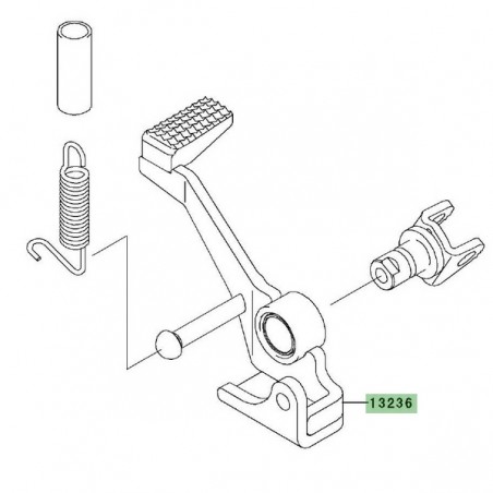 Pédale de frein arrière Kawasaki Z750R (2011-2012) | Réf. 132360196