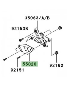 Protection de talon gauche Kawasaki Z750R (2011-2012) | Réf. 550200237
