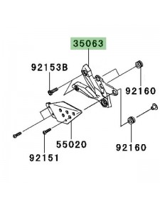 Platine repose-pieds avant gauche Kawasaki Z750R (2011-2012) | Réf. 35063029918R