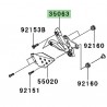 Platine repose-pieds avant Kawasaki Z750R (2011-2012)